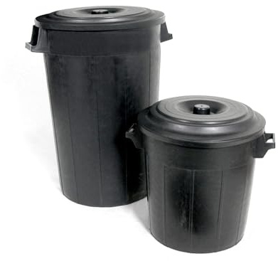 Stefanplast – Bidón Negro de Polietileno, con Tapa, de 100 litros