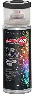 Ambro-Sol V400DIAM3 Smalto / Vernice Finiture Speciali Diamantati, Smalto Metallizzato a Base di Glitters Perlescenti, Bomboletta Spray in Banda Stagnata Riciclabile 400 ml, Nero