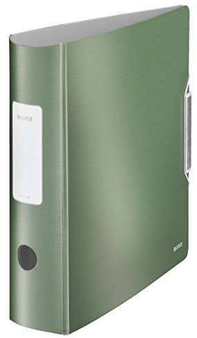 Leitz Qualitäts-Ordner 180° Active Style, A4, Seladon Grün, Abgerundeter Rücken mit 8,2 cm Rückenbreite, Gummibandverschluss, Leichtes Polyfoam, 11080053