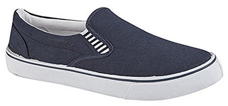 DEK Canvas Slip On Mens Shoes Navy Blue (10 UK)