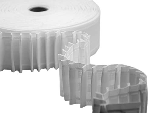 Furlanis - Cinta Fruncidora para Cortinas Dos Bolsillos Dos Cuerdas, Cinta Automática, Tejido Italiano - 65 mm x 50 m