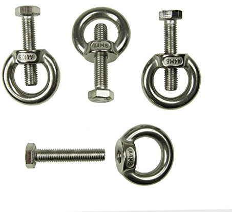 KAMERO Edelstahl Schaukelsitz-Aufhängung, 10x45mm | Set zum Schaukel selber bauen | Schaukel-Montage-Set für Erwachsene und Kinder