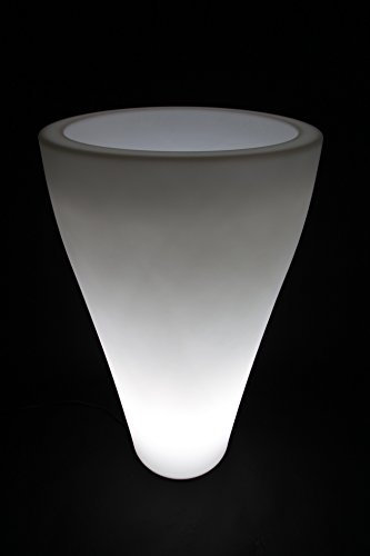 point-garden Blumenkübel Pflanzkübel Pflanzgefäß weiß beleuchtet Höhe 110cm