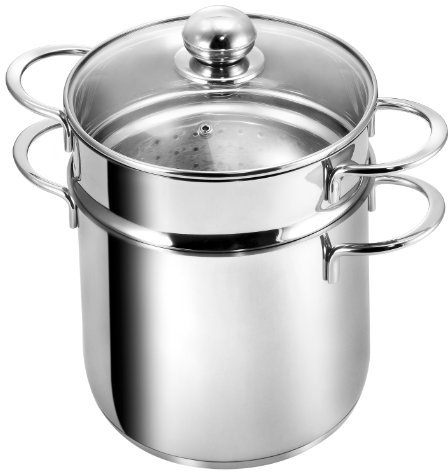 KOPF Olla de inducción para macarrones, Ø 20 cm, acero inoxidable, con colador para verduras