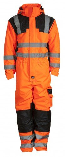 Warnschutzoverall für Winter, Thermooverall, wasserdicht und atmungsaktiv orange/schwarz Gr.M