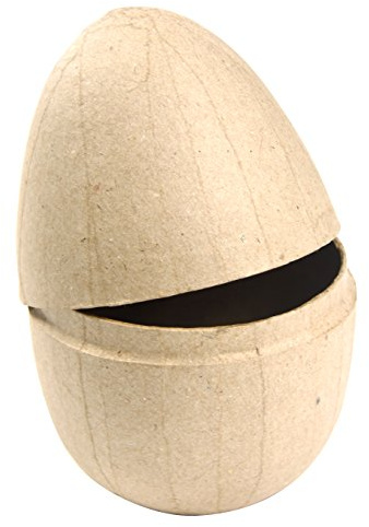 Décopatch BT018O – Eier / Box mit Eierform M aus Pappmaché, 9 x 9 x 13 cm, zum Verzieren, perfekt für Ihre Wohndeko, Kartonbraun
