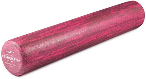 OPTP PRO-Roller Soft Density Foam Roller – Low Density Soft Foam Roller for Physical Therapy, Pilates, Yoga Foam Roll Exercises, and Muscle Recovery - Pink 36 x 6