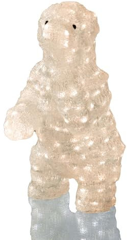 Hellum 575163, LED - Eisbär, Außendekoration, mit 200 warm-weißen LED´s, L: 25 cm, B: 25 cm, H: 50 cm, inkl. Trafo