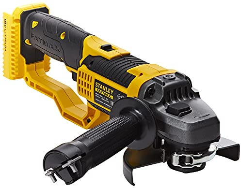 Stanley Fat Max Fmc761B-Xj - Meuleuse Sans Fil 18V - 125Mm - 8500 Tr/Min - Blocage De L'Arbre Pour Un Changement De Disque Facile Et Rapide - Gamme Fatmax Plus Robuste Et Ergonomique - Sans Batterie Noir/Jaune