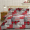 Set di biancheria da letto King-size, con Copripiumino Matrimonialee 2;federe, 100% in flanella di cotone spazzolato, colore: rosso su sfondo multicolore