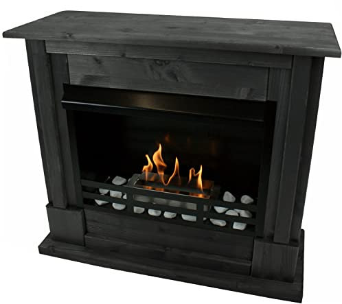 Kaminbau Mierzwa Gel und Ethanol Kamin Modell Emily Deluxe inkl. Edelstahl Brenner Schwarz