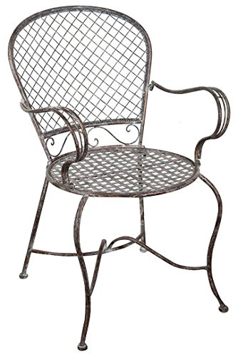 Biscottini Eisenstuhl 95x57x55 cm | Gartenstühle Metall | Metallstuhl | Gartenstuhl Eisen antik | Garten und Balkon stühle | Gartenstuhl Metall