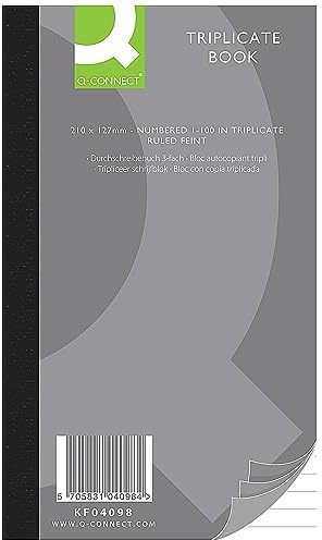 Q Connect 8 x 5 tum linjerad fin trippelbok