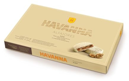 Havanna Alfajores Argentinos | Alfajores de Nuez y Chocolate Blanco | Galletas Rellenas de Dulce de Leche | Caja 6 Unidades | 330g