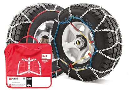 SNOVIT 4x4 Talla 390 - Cadena de nieve metálica 16 mm. 4x4, furgoneta y camión. Certificación ÖNORM EN-16662-1. Set 2 Uds.