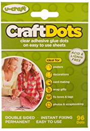 Craft Dots - 6 Sheets of 16 Glue dots - Permanent, Double-Sided, Sticky, Adhesive Dots for Creative Hobbies, Arts & Crafts & Other Projects