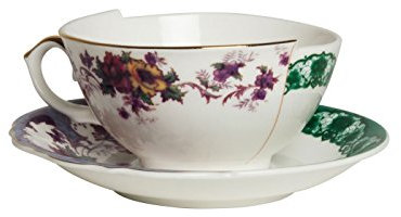 Seletti Tasse à thé avec soucoupe en porcelaine Hybrid-Isidora