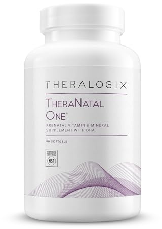 Theralogix TheraNatal One Prenatal Vitamin - 90-Day Supply - Prenatal Multivitamin with DHA, Vitamin D3, Methylated Folate, Iron & More to Support a Healthy Pregnancy* - NSF Certified - 90 Softgels