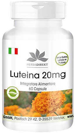 Lutein 20mg - mikroverkapselt - 60 Kapseln - vegan | HERBADIREKT by Warnke Vitalstoffe - Deutsche Apothekenqualität