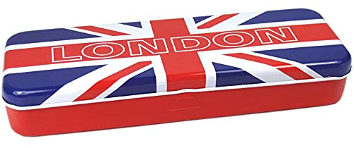 Souvenir Pencil Box - Union Jack and London Printed Pencil Case Made of Tin