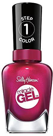 Sally Hansen Miracle Gel Nagellack ohne künstliches UV-Licht Mad Women, Pink, mit intensiv glänzendem Gel-Finish, Nr. 500, (1 x 14,7 ml)