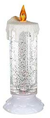 JJA LED-Kerze mit glitzernder Flüssigkeit und Farbwechsel, Mehrfarbig, Glas, 24 cm hoch, 8,2 cm Durchmesser, Batteriebetrieben, Modern, Wohnzimmer, Schlafzimmer