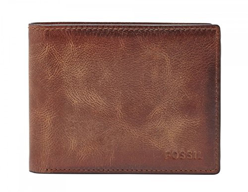 Fossil Brieftasche für Herren Derrick, Leder Bifold braun 11,5 cm L x 2 cm B x 9 cm H ML3681200