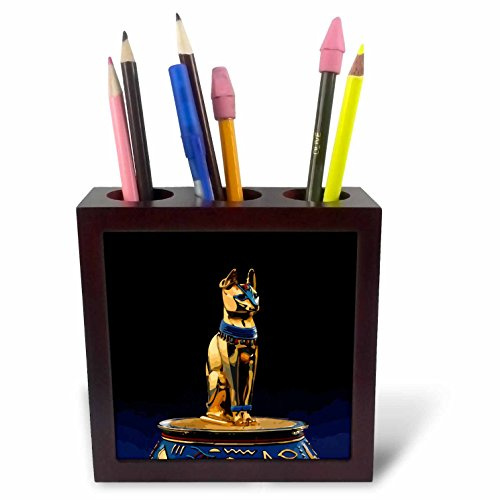 3dRose ph_18925_1 Bastet Cat-Tile Pen Holder, 5-Inch