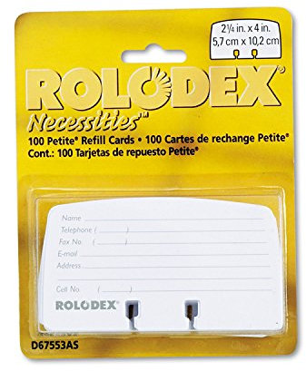 Rolodex® Kartei-Nachfüllpackungen, liniert, 5,4 x 10,2 cm, Weiß, 100 Stück