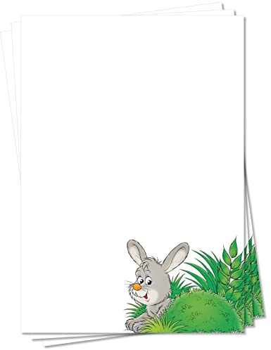 Motiv Briefpapier (Ostern-5110, DIN A4, 100 Blatt) Ostern Osterhase Wiese Motivpapier