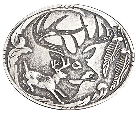 Tini - Shirts Hirsch Gürtelschnalle Hirschmotiv Schnalle : Gürtelschliesse Jagd - Buckle Hirsch Jäger Farbe: silber