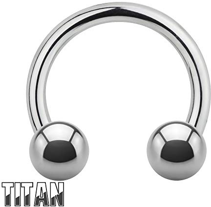 Treuheld® | Hufeisen Piercing Ring | 1,2mm x 6mm | Kugeln 3mm | Titan G23 | Silber | Circular Barbell für Septum, Tragus, Lippe, Bauchnabel