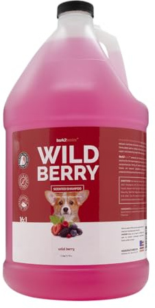 Bark2Basics Wild Berry Dog Shampoo, 1 Gallon | Unique Herbal Blend, Finest Natural Ingredients, Handcrafted, Soap-Free & Cruelty-Free, Protects and Nourishes Skin and Coat