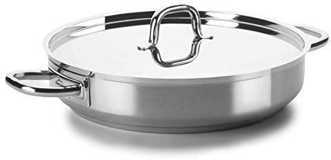 Lacor 54650S – Paella-Pfanne ohne Deckel 50Øcm Chef Luxe Edelstahl | Aus lebensmittelechtem Edelstahl gefertigt; hohe Korrosionsbeständigkeit und Haltbarkeit im täglichen Gebrauch