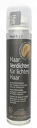 Hairfor2 Haarverdichtungsspray gegen lichtes Haar | Haarpuder | Streuhaar | Haarauffüller | Haarausfall | Haarverdichter (300ml, Mittelblond)
