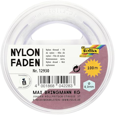 folia ve-25390946 Nylontråd på Spole, 0,3 mm x 100 m