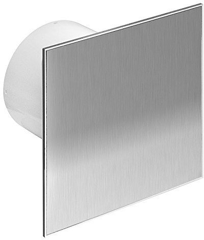 Ø 100 mm Design Badventilator Edelstahl mit Rückstauklappe WTI100S Lüfter Ventilator Front Wandlüfter Badlüfter Ventilator Einbaulüfter Bad Küche leise 10 cm