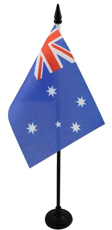 AZ FLAG Bordsflagga Australien 15x10 cm Australisk 100D Polyester Plastfot