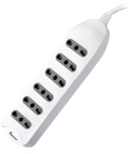 GBC Multipresa 6 Prese Bipasso 10/16 / A con Cavo 1,5 Metri Bianco