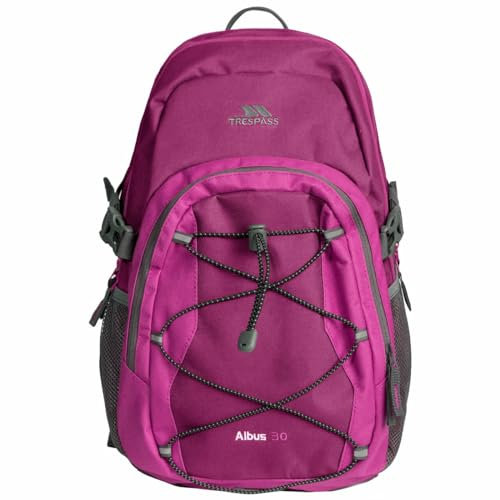 Trespass Albus Backpack Perfect Rucksack for School Hiking Camping or Work, 30 Litre with Padded Straps, Multi Function Adjustable Backpack with Internal Pockets