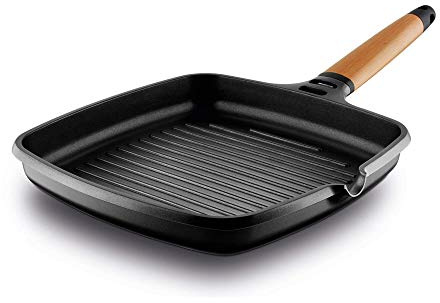 CASTEY Grill Induction 27 cm Manche en Bois de Cèdre