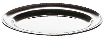 Paderno 41651-25 Vassoio Ovale con Bordo, 25 cm, Acciaio Inox