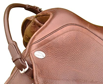 Hunters Saddlery Cinghia di equilibrio in pelle per sella, maniglia di sicurezza per una seduta sicura durante l'equitazione, nero e marrone (marrone)
