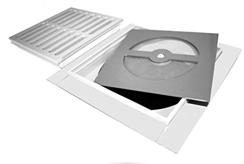 Geruchsverschluss für Bodenablauf Größe 100 x 100 mm Superflach nur 3 mm Einbautiefe mit horizontaler Membran