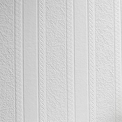 Anaglypta White Paintable Marble Stripe Wallpaper Vinyl Wall Washable Textured from YöL
