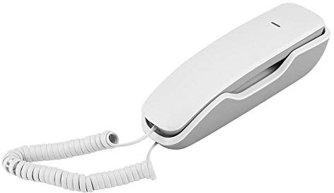 Hakeeta Téléphone Fixe Filaire, Téléphone Mural Anti-interférence, Dernier Numéro Recomposé, Mise en sourdine pour Maison, Bureau, Hôtel.(Blanc)
