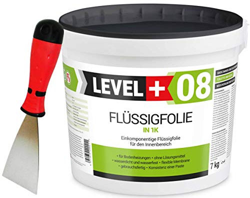 Dicht-Set 7 Kg Flüssigfolie + Edelstahlspachtel 60mm1 Stk. Bad Dusche Küche Abdichtung SET402