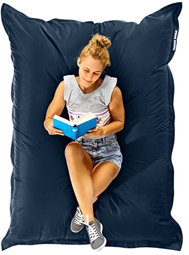 Green Bean Sitzsack XXL 140x180cm 380Liter Kinder & Erwachsene Bean Bag EPS Perlen Füllung Riesensitzsack Groß Draußen Outdoor Liegekissen Waschbar Wetterfest Lounge Sitzkissen Bodenkissen Dunkelblau