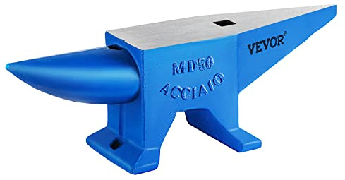 VEVOR Schmiede Amboss 48,1 kg Schmiede Zubehör Amboss Werkzeuge geschmiedeter Stahl mit rundem und quadratischem Loch robust