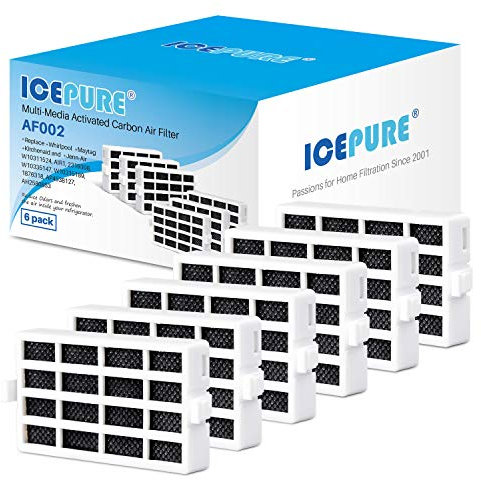 6 filtri antibatterici GOLDEN ICEPURE AH-WPA compatibili con Whirlpool Microban ANT001, ANT002, ANTF-MIC, Bauknecht Hygiene+ HYG001, 481248048172